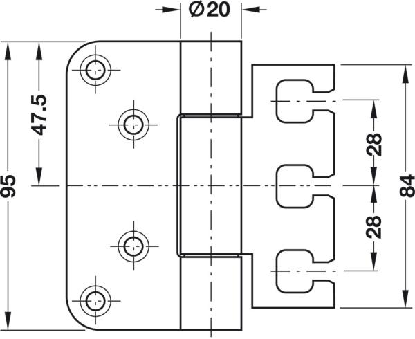 Objekttürband Edelstahl matt VX 7729/100 für ungefälzte Objekttüren bis 100 kg Simonswerk